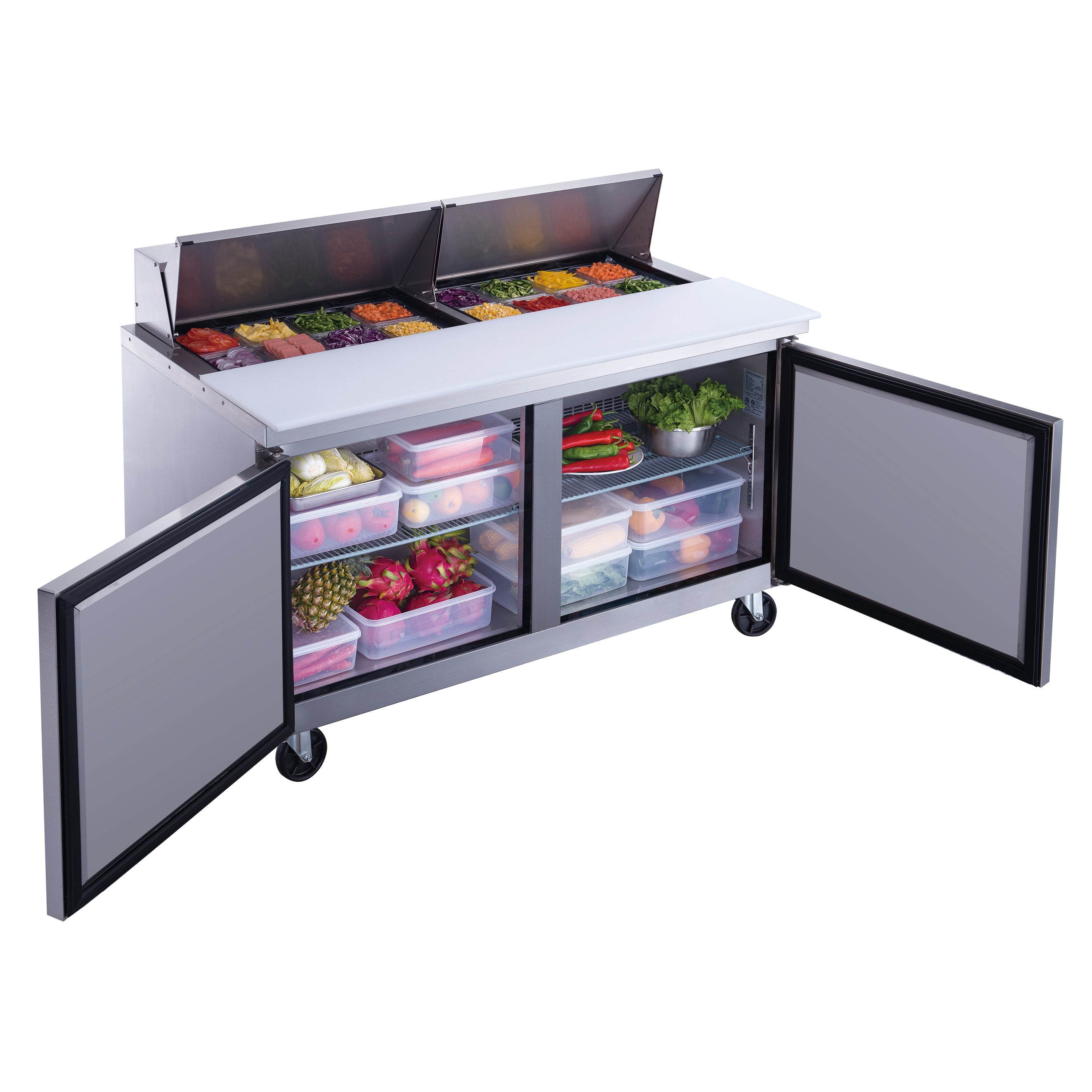 Chef AAA - TSP60 Commercial 60" 16 Pan Salad Sandwich Food Prep Table Refrigerator