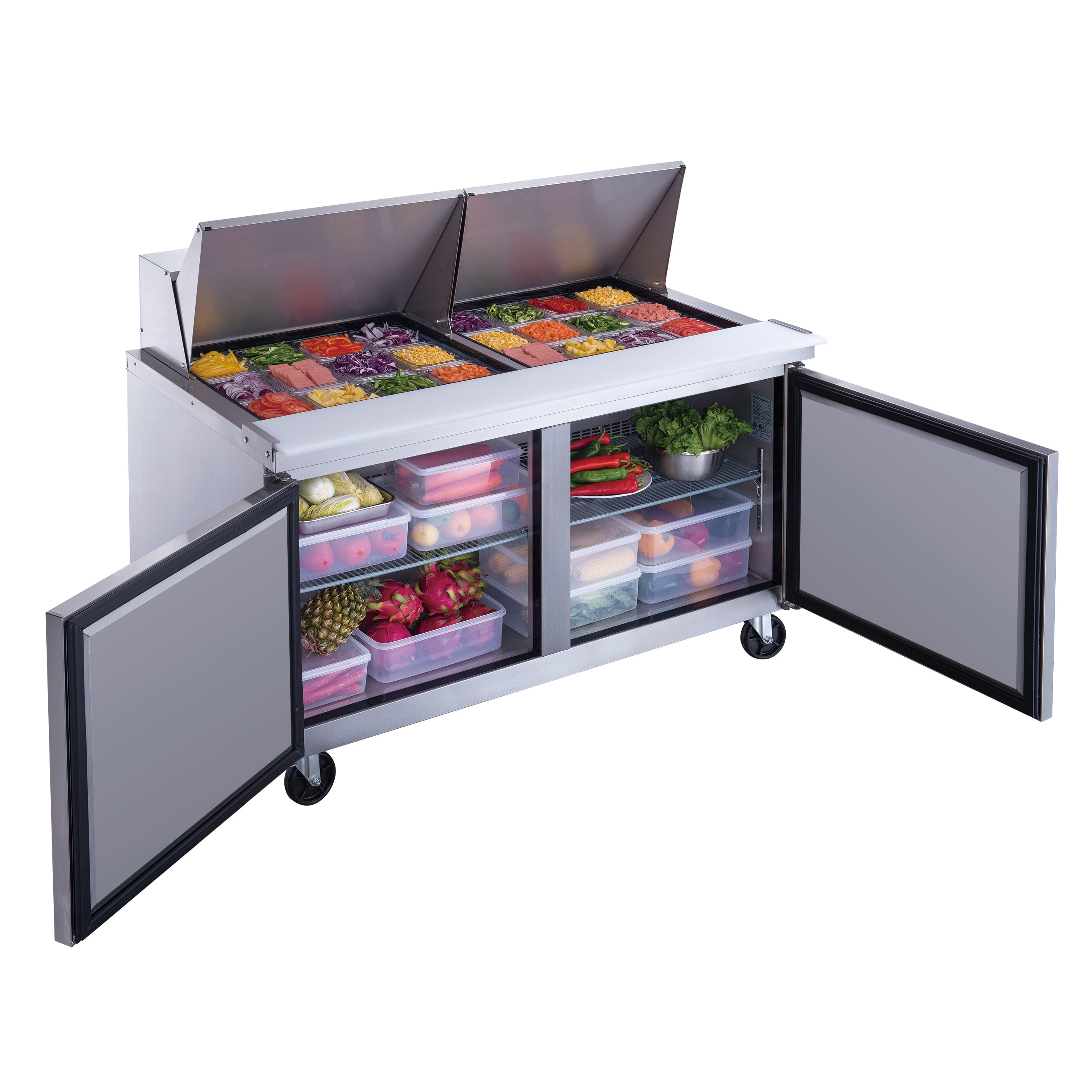 Chef AAA - TSP60M Commercial 60" 24 Pan Salad Sandwich Food Prep Table Refrigerator Mega Top