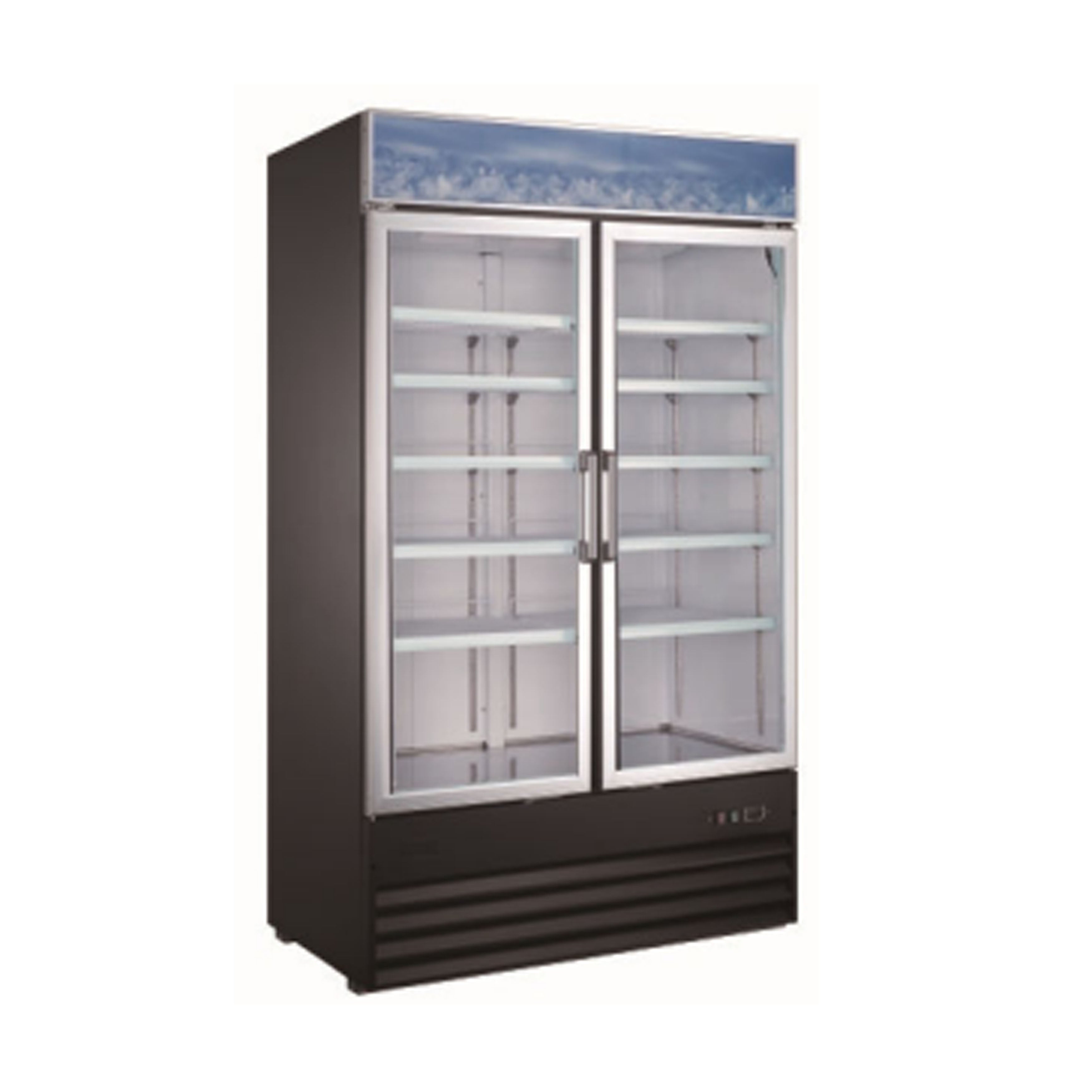Chef AAA - D768BM2F-HC, Commercial 49" 2 Glass Door Merchandiser Freezer 29cu.ft.
