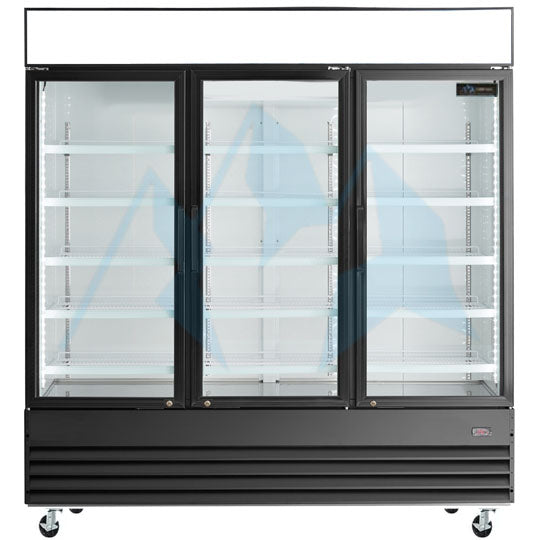 Chef AAA - TSM69R Commercial 78" 3 Glass Door Refrigerator 69.43 cu.ft.
