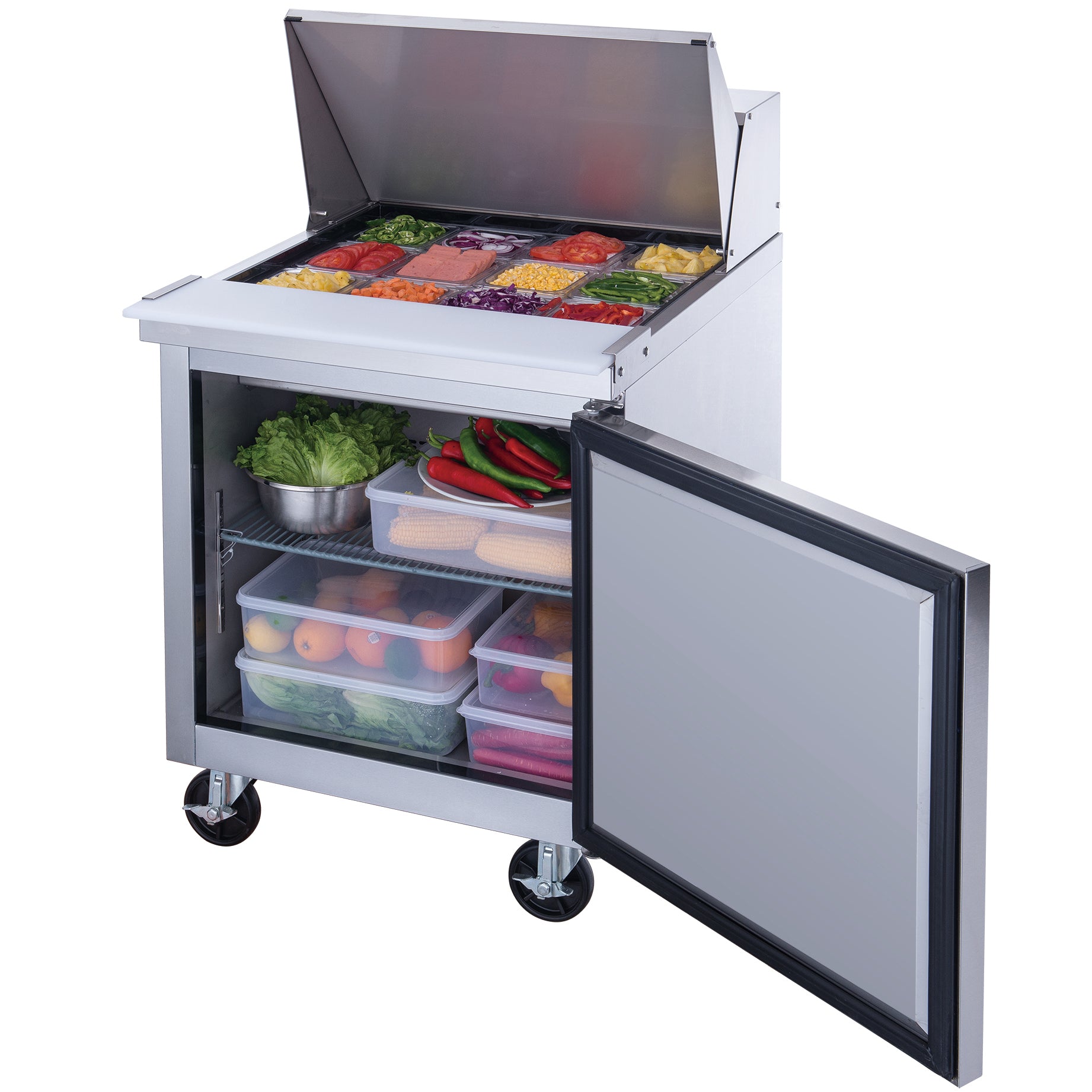 Chef AAA - TSP29M Commercial 29" 12 Pan Salad Sandwich Food Prep Table Refrigerator Mega Top 6.5cu.ft NSF