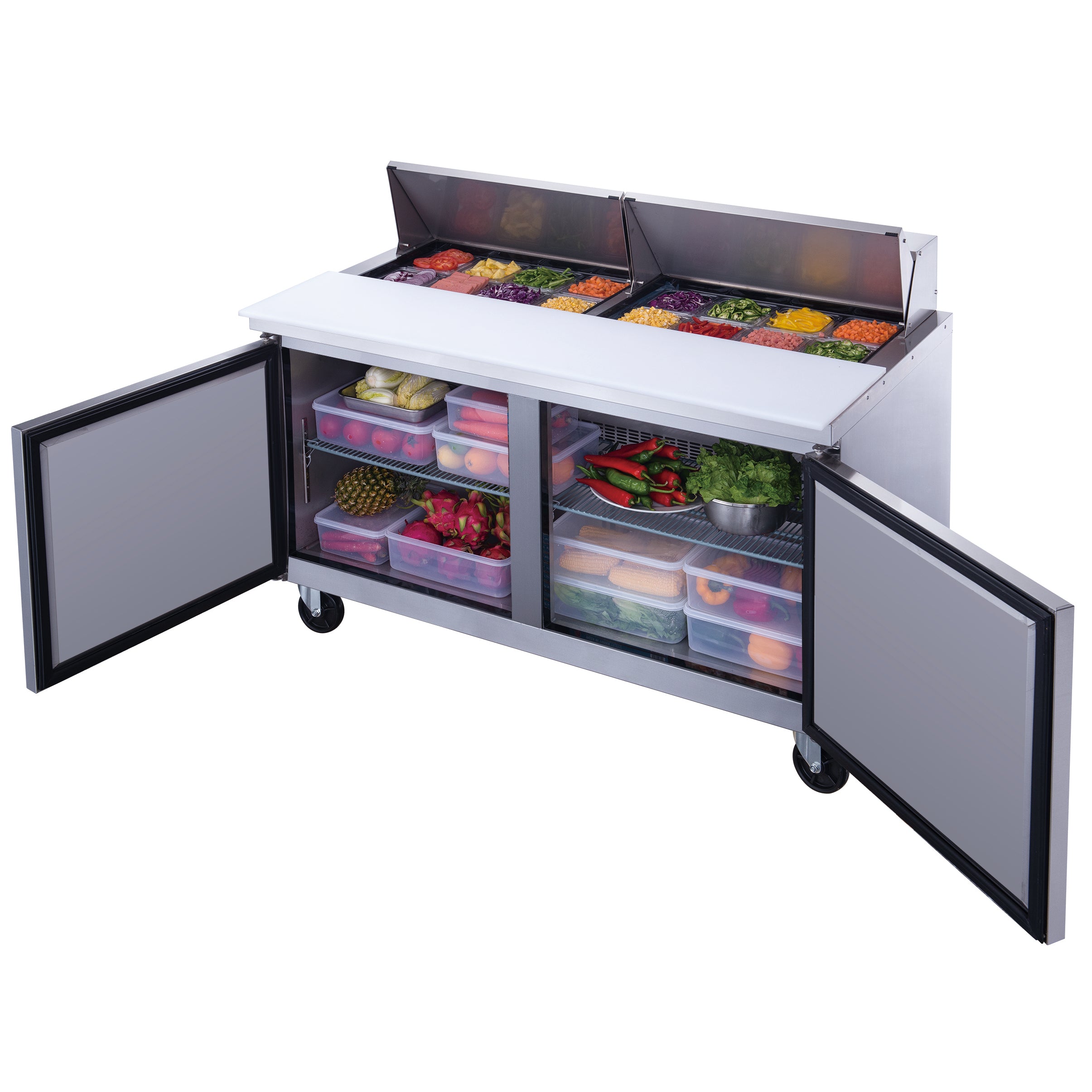 Chef AAA - TSP60 Commercial 60" 16 Pan Salad Sandwich Food Prep Table Refrigerator